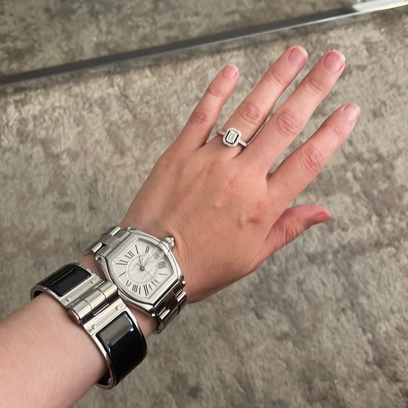 Brand New Hermes Charniere Plain Palladium-Plated Enamel Wide Bracelet, … - Picture 7 of 11